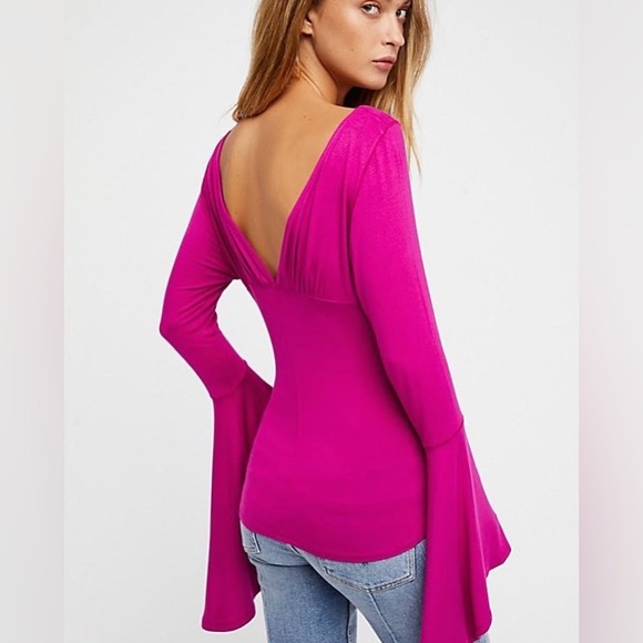 We the Free What a Babe fuchsia size small top. - Picture 2 of 4